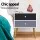 Artiss Bedside Table with 2 Drawers, Particle Board, 48x30x53cm, Black & White, Scandinavian Design, Ample Storage