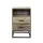 Artiss Bedside Table, Particle Board, 40x38x62cm, Wood Finish, 2 Drawers, Open Shelf, Industrial Style, Easy Assembly