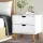 Artiss Anders White Bedside Table - 2 Drawers, Solid Rubber Wood Legs, Particle & MDF Board, 48x39x51cm