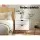 Artiss Anders White Bedside Table - 2 Drawers, Solid Rubber Wood Legs, Particle & MDF Board, 48x39x51cm
