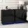 Artiss 2x LED Bedside Table with 3 Drawers, Customised 16 Colour Lights, High Gloss Black Finish, 53x35x60cm