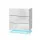 Artiss 2x LED Bedside Tables - 3 Drawers, 16 Colours, High-Gloss UV Finish, Modern White Design, 53x35x60cm,