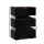 Artiss LUMI Black LED Bedside Table - Modern 3-Drawer Design with Customisable Lighting and Ample Storage