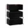 Artiss LUMI Black LED Bedside Tables 2x - 3 Drawers, 16 Colours, Particle Board & Acrylic Glass, 45x35x67cm,
