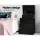 Artiss 2X Black LED Bedside Table with 3 Drawers, Lift-Up Storage, High-Gloss Finish, Customised 16-Colour Lighting