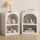 Artiss 2 Pack Bedside Tables with 2 Shelves ARCHED White Contemporary Bedroom Storage Furniture Textured Finish