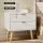 Artiss Bedside Table with 2 Drawers, White, Pine Legs, 50x40x50cm - Durable, Stylish, Easy Assembly, 1-Year Warranty