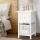 Artiss Claire Bedside Table Set of 2, 1 Drawer with Wicker Basket, Rustic White, Paulownia Wood, 25x30x45cm
