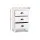 Artiss Vintage Bedside Table 3 Drawers - White, Paulownia Wood, 45x30x62.5cm, Metal Handles, No Assembly Needed