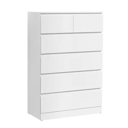Artiss Chest of Drawers, 6-Drawer, High-Density Particle Board, White, 80x40x121cm, Contemporary Design, Durable Storage