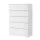 Artiss Chest of Drawers, 6-Drawer, High-Density Particle Board, White, 80x40x121cm, Contemporary Design, Durable Storage