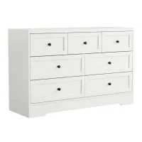 Artiss 7 Drawer Chest of Drawers with Metal Handles and Anti-Rust Runners White