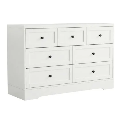 Artiss 7 Drawer Chest of Drawers with Metal Handles and Anti-Rust Runners White