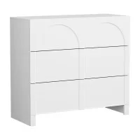 Artiss 3 Chest of Drawers Lowboy White Dresser - 15mm MDF, 100x40x90cm, Push-to-Open, Scratch-Resistant Finish