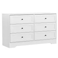 Artiss Chest of Drawers, Particle Board, 120cm, White, 6 Drawers, Contemporary Design, Durable Storage Solution