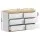 Artiss 6 Drawer Chest of Drawers, White and Oak, 110cm Tallboy Storage Cabinet, Particle Board, Bedroom Dresser