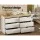 Artiss 6 Drawer Chest of Drawers, White and Oak, 110cm Tallboy Storage Cabinet, Particle Board, Bedroom Dresser