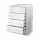 Artiss 4-Drawer Tallboy, Particle Board, White, 64x40x89cm - Contemporary Storage Chest with Smooth Metal Runners