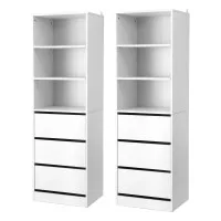 Artiss 2-Piece Chest of Drawers Tallboy Cabinet with Shelves and Drawers White Storage Set