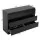 Artiss 6 Drawer Lowboy Chest of Drawers Black 120x39x82cm Melamine Groove Handle Smooth Runners 6-Drawer