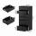 Artiss 2-Piece Chest of Drawers Set with 6 Storage Drawers Handle-Free Design Smooth Sliding Runners Black