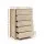 Artiss Chest of Drawers, 5-Drawer Tallboy, Particle Board, Oak, 80x40x111cm, MAXI Series, Contemporary Storage Solution