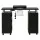 Artiss Manicure Table Nail Desk with Built-in Dust Collector, 3 Drawers, 3 Shelves, Wrist Cushion and Wheels Black
