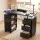 Artiss Manicure Table Nail Desk with Built-in Dust Collector, 3 Drawers, 3 Shelves, Wrist Cushion and Wheels Black