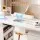 Artiss Manicure Table Nail Desk with Built-in Dust Collector Drawers Shelves Wrist Cushion Wheels White