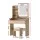 Artiss LED Dressing Table Set with Stool - MDF Wood, Hollywood Mirror, Adjustable Lights, 2 Drawers, 77x35x147cm