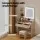 Artiss LED Dressing Table Set with Stool - MDF Wood, Hollywood Mirror, Adjustable Lights, 2 Drawers, 77x35x147cm