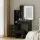 Artiss LED Dressing Table Vanity Set Black, Sliding Mirror, 4 Drawers, Lockable, Padded Stool, 80x36x131cm