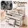 Artiss Large Makeup Dressing Table Vanity with 10 Drawers LED Mirror Power Hub and Stool White