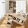 Artiss Hollywood-Style Dressing Table Set with 10 LED Bulbs, Wood Finish, 5 Drawers, and PU Leather Stool, 80x38x131cm