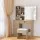 Artiss Hollywood-Style Dressing Table Set with 10 LED Bulbs, Wood Finish, 5 Drawers, and PU Leather Stool, 80x38x131cm