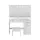 Artiss LED Dressing Table Set with Stool, 10 Dimmable Bulbs, Large Mirror, 3 Colour Lights, White, 105x40x140cm