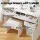 Artiss LED Dressing Table Set with Stool, 10 Dimmable Bulbs, Large Mirror, 3 Colour Lights, White, 105x40x140cm
