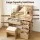 Artiss LED Vanity Desk Set: Hollywood Mirror, 5 Drawers, Charging Station, Wood, 104cm x 43cm x 140cm, Padded Stool