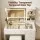 Artiss LED Vanity Desk Set: White Dressing Table w/ Hollywood Mirror, 5 Drawers, Glass Top, Charging Station, Stool