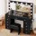Artiss Dressing Table Set 120cm Black with LED Hollywood Mirror 11 Drawers Charging Station Stool