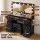 Artiss Dressing Table Set 120cm Black with LED Hollywood Mirror 11 Drawers Charging Station Stool