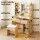 Artiss Dressing Table Vanity Desk Set with 10 LED Bulbs, RGB Light, USB Ports, Stool, Wood Finish, 90x40x142cm