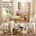 Artiss Dressing Table Vanity Desk Set with 10 LED Bulbs, RGB Light, USB Ports, Stool, Wood Finish, 90x40x142cm