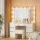 Artiss LED Dressing Table Vanity Set, White, 12 Bulbs, 7 Drawers, PU Leather Stool, 118x39x143cm, Adjustable Lighting