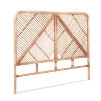 Artiss FRED Double Bed Headboard - Rustic Boho Rattan Design, Pine, Easy Assembly, Sturdy & Stylish, 140x3x112cm