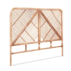 Artiss FRED Double Bed Headboard - Rustic Boho Rattan Design, Pine, Easy Assembly, Sturdy & Stylish, 140x3x112cm