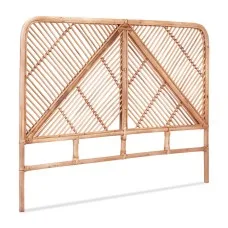 Artiss FRED Queen Bed Headboard - Pine Rattan, Rustic Boho Design, No Installation, Easy to Maintain, 155x3x112cm