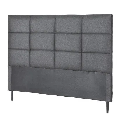 Artiss Charcoal Linen Double Bed Headboard 137cm Grid Tufted 8cm High Density Foam Comfortable Support