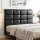 Artiss Queen PU Leather Bed Headboard Black Grid Tufted 8cm High Density Foam Solid Frame Steel Legs