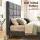 Artiss Queen Bed Headboard Linen Fabric Charcoal Grid Tufted 8cm High Density Foam Steel Legs 153x120cm